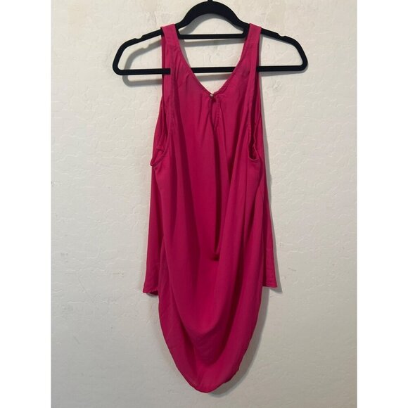 Mossimo Sz XL Hi Low Tank Top Hot Pink Sheer - Picture 6 of 8